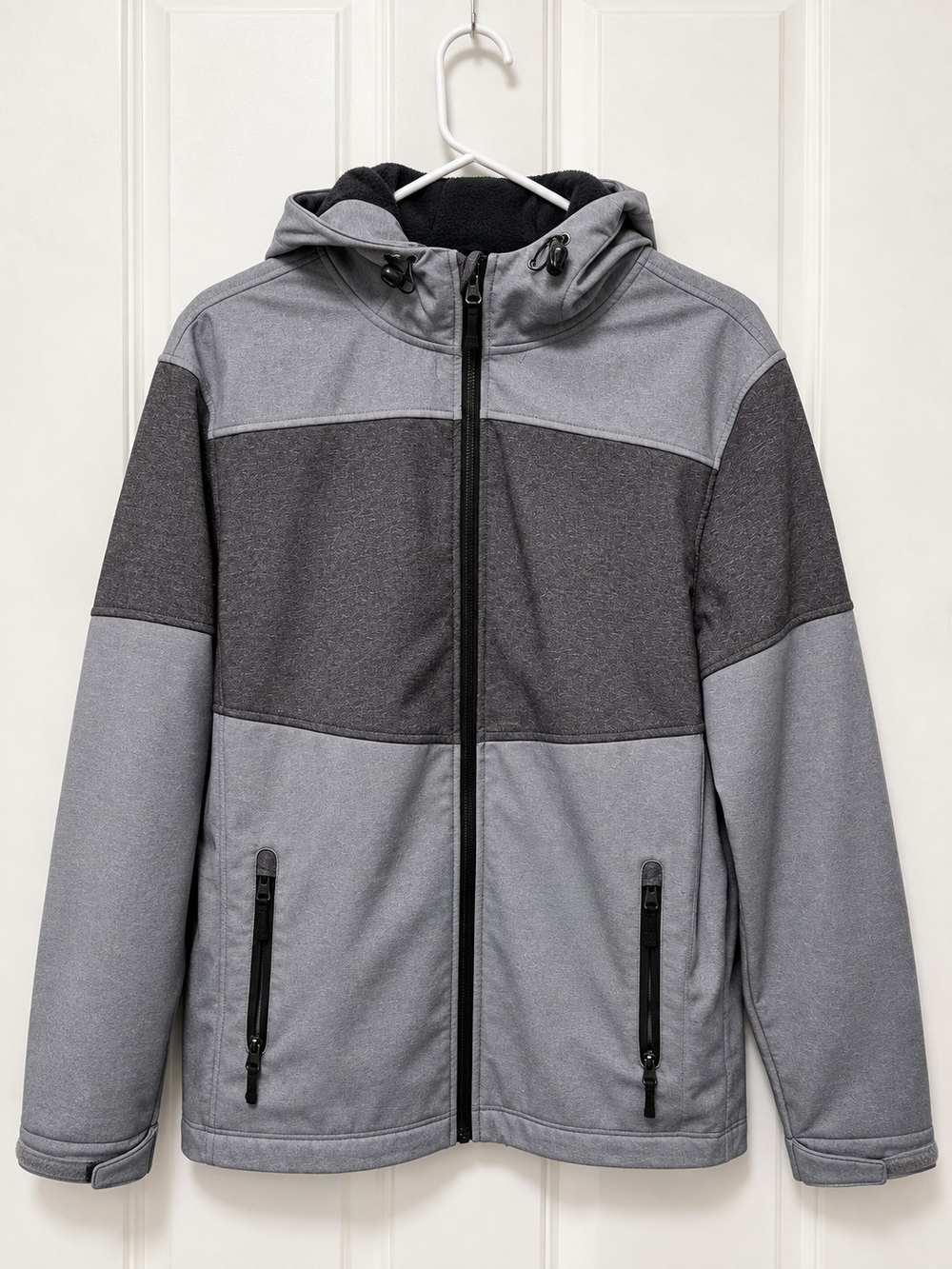 AlpineteK Men’s M 38-40 Gray Softshell Fleece Hooded Jacket